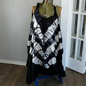 INDIAN BOUTIQUE  TYE DIE COTTON COLD SHOULDER COVER UP WOMAN FREE SIZE